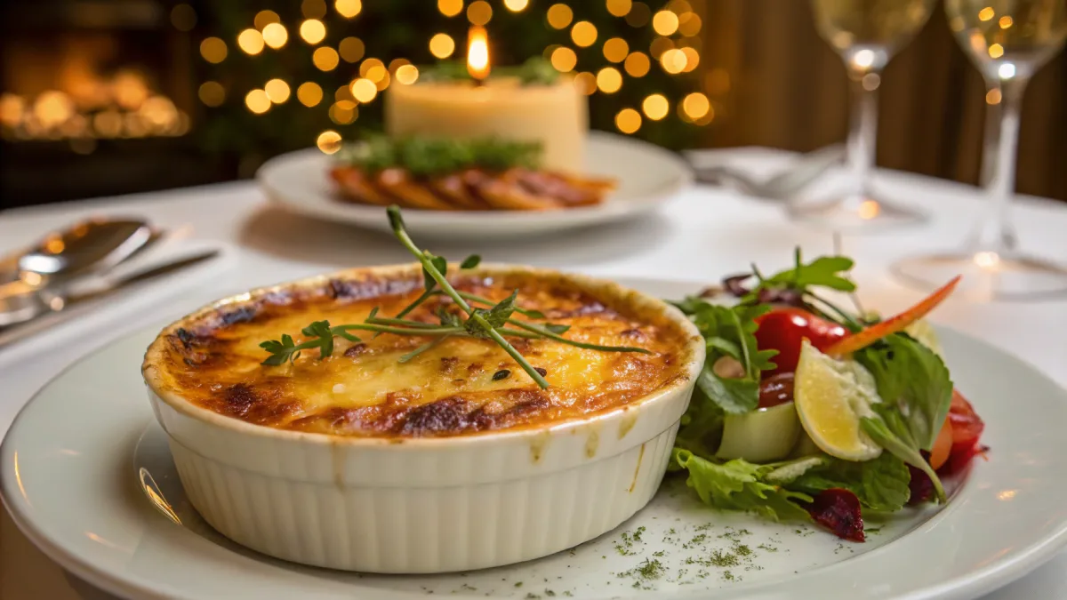 “Decadent crab brulee recipe with a golden sugar crust served on a rustic board”