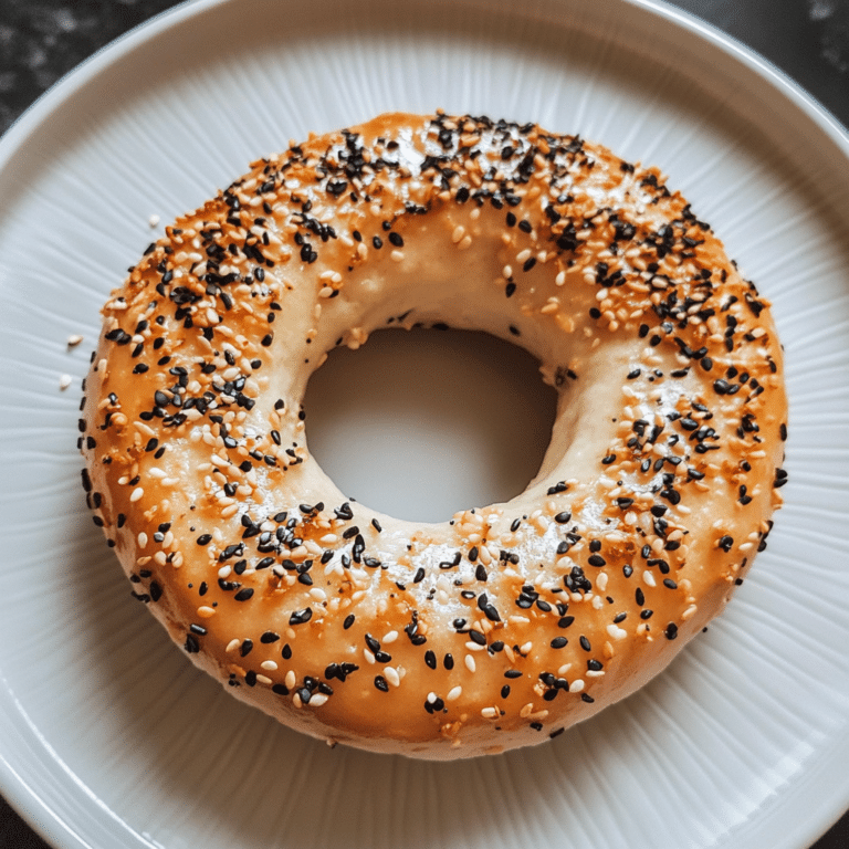 single protein bagel with everything seasoning on a plate